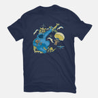Cookie Kong – Funny Graphic T-Shirt in navy, flat-lay product view