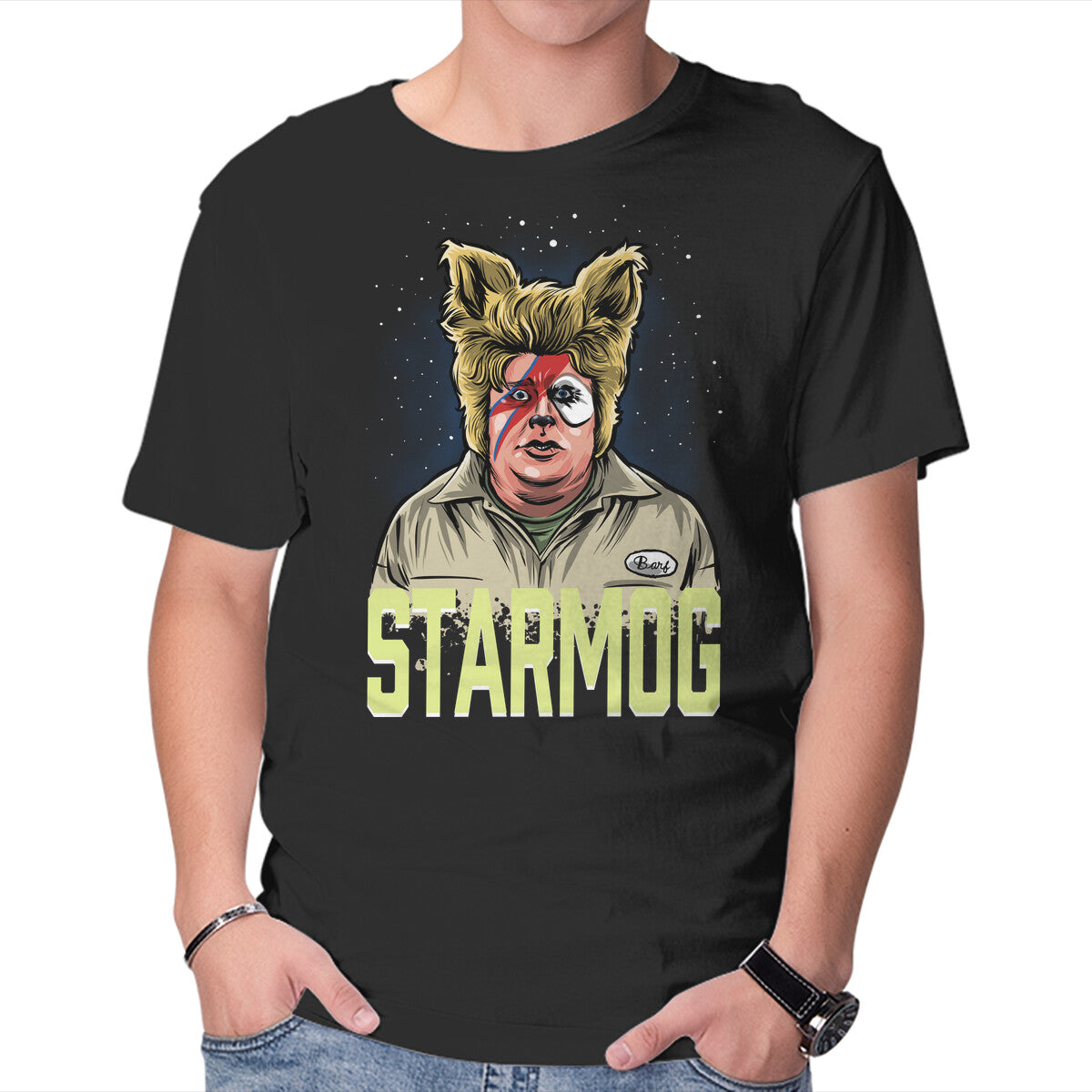 Starmog – Sci-Fi Graphic T-Shirt in black, product display