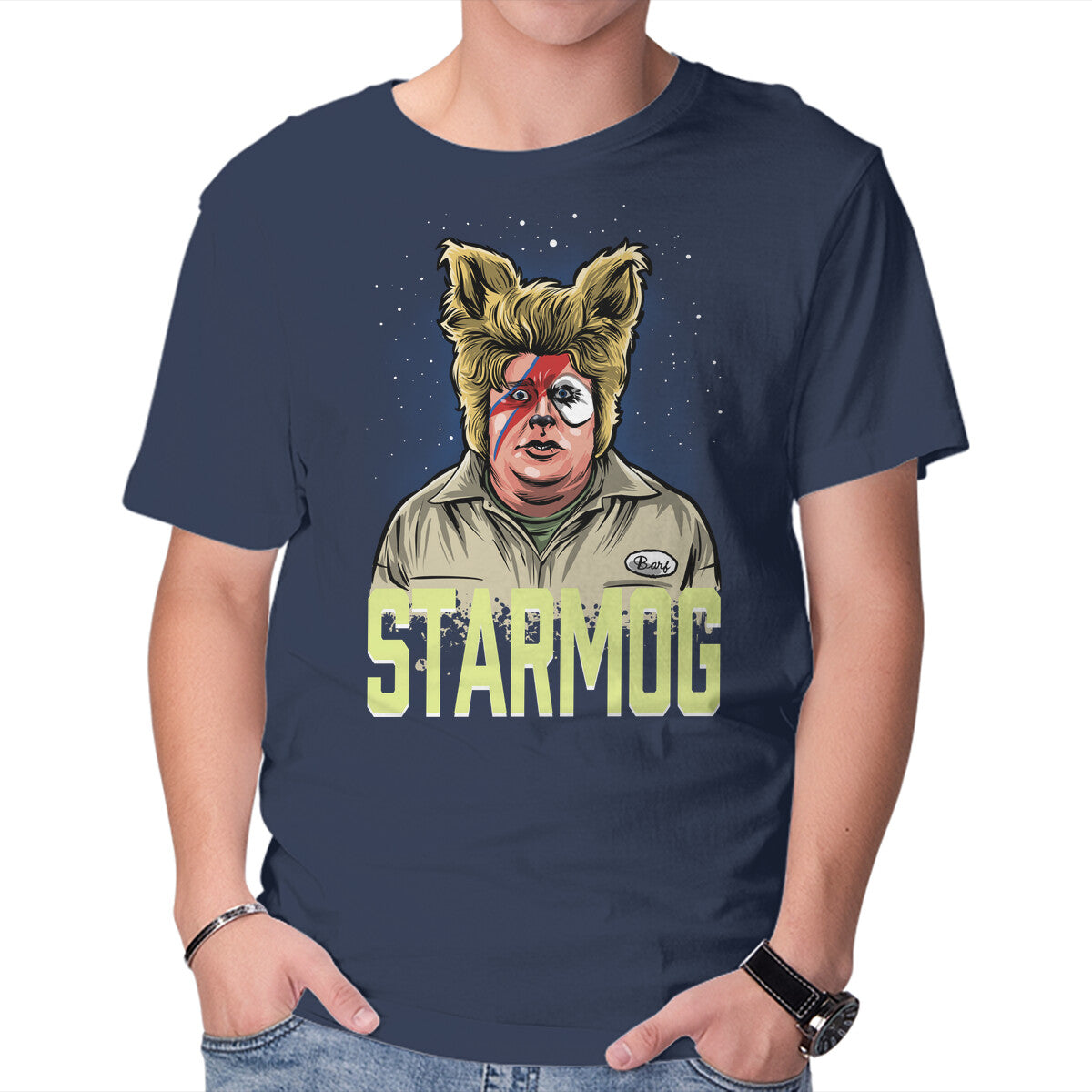 Starmog – Sci-Fi Graphic T-Shirt in navy, product display