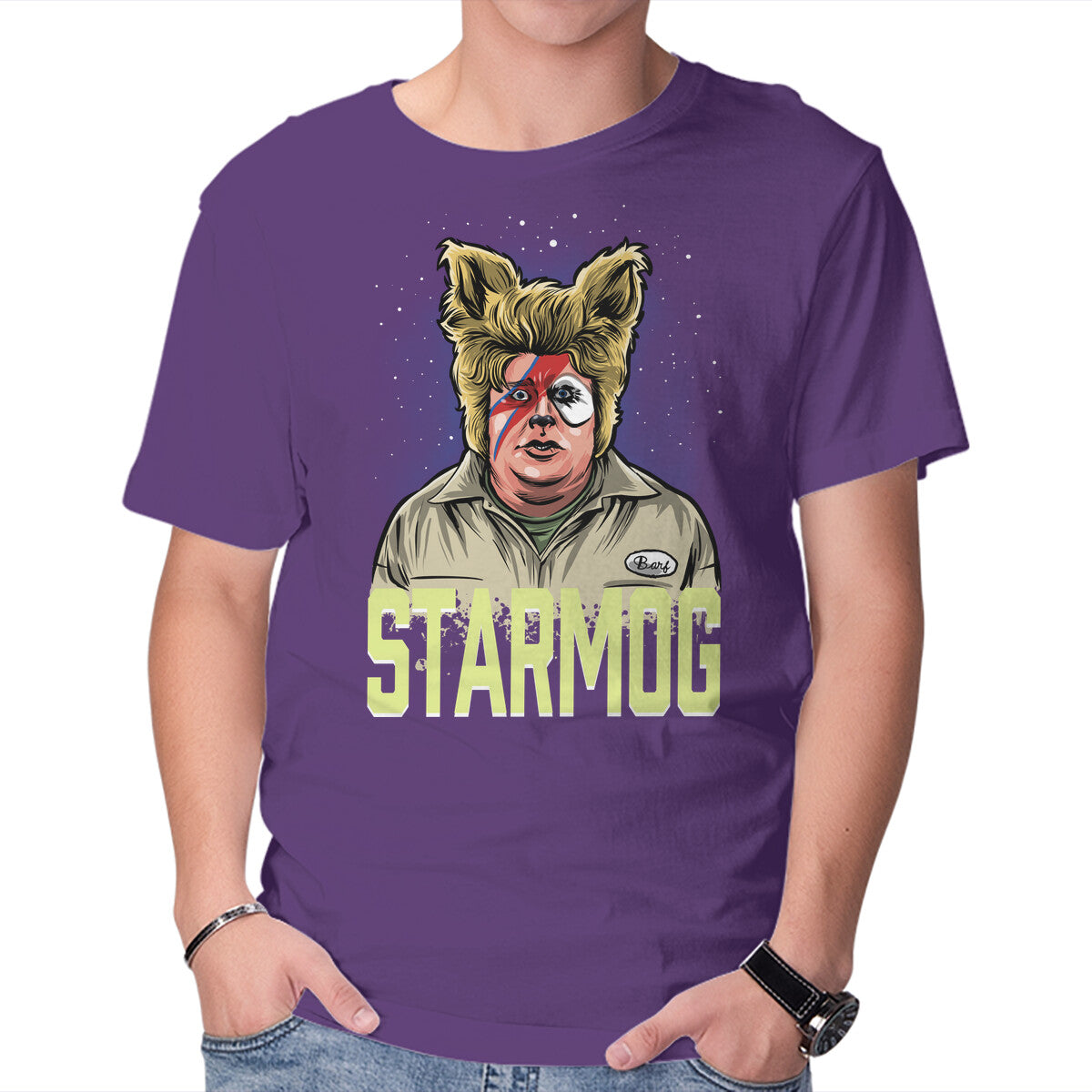 Starmog – Sci-Fi Graphic T-Shirt in purple, product display