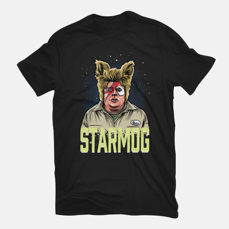 Starmog – Sci-Fi Graphic T-Shirt in black, flat-lay product view