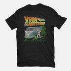 Van To The Nature – Sci-Fi Graphic T-Shirt in black, flat-lay product view
