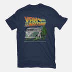 Van To The Nature – Sci-Fi Graphic T-Shirt in navy, flat-lay product view