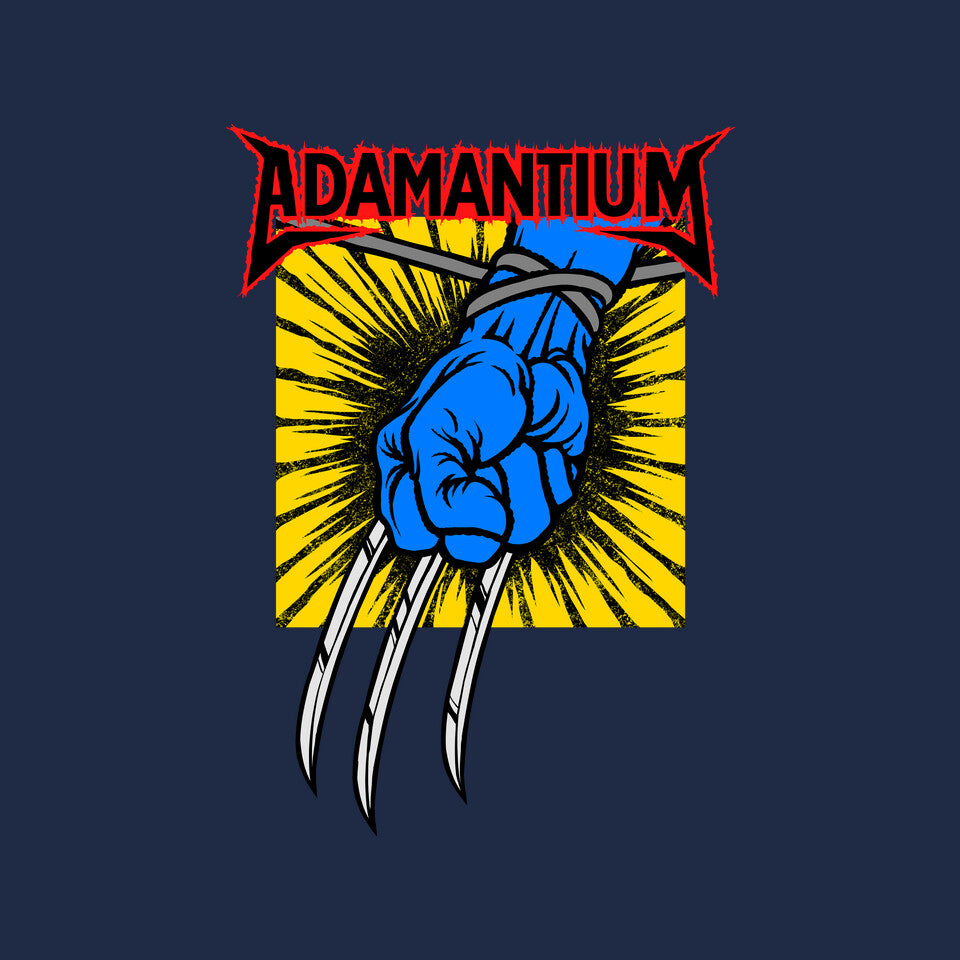 Adamantium – Sci-Fi Graphic T-Shirt design artwork for navy graphic T-shirt