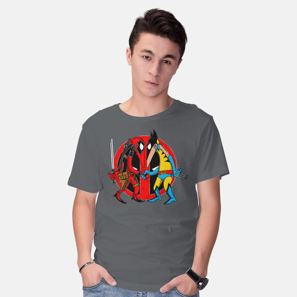 Model wearing charcoal Deadvrine – Movie Graphic T-Shirt
