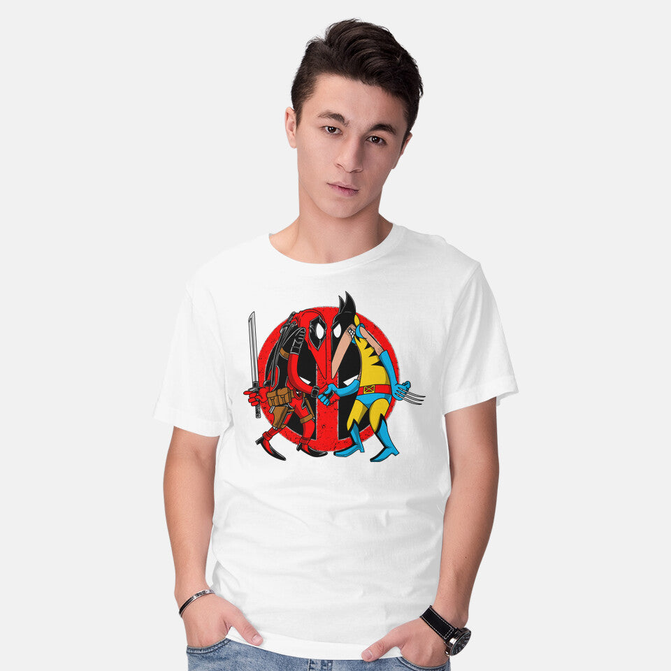 Model wearing white Deadvrine – Movie Graphic T-Shirt