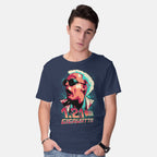 Model wearing navy Gigawatts – Sci-Fi Graphic T-Shirt