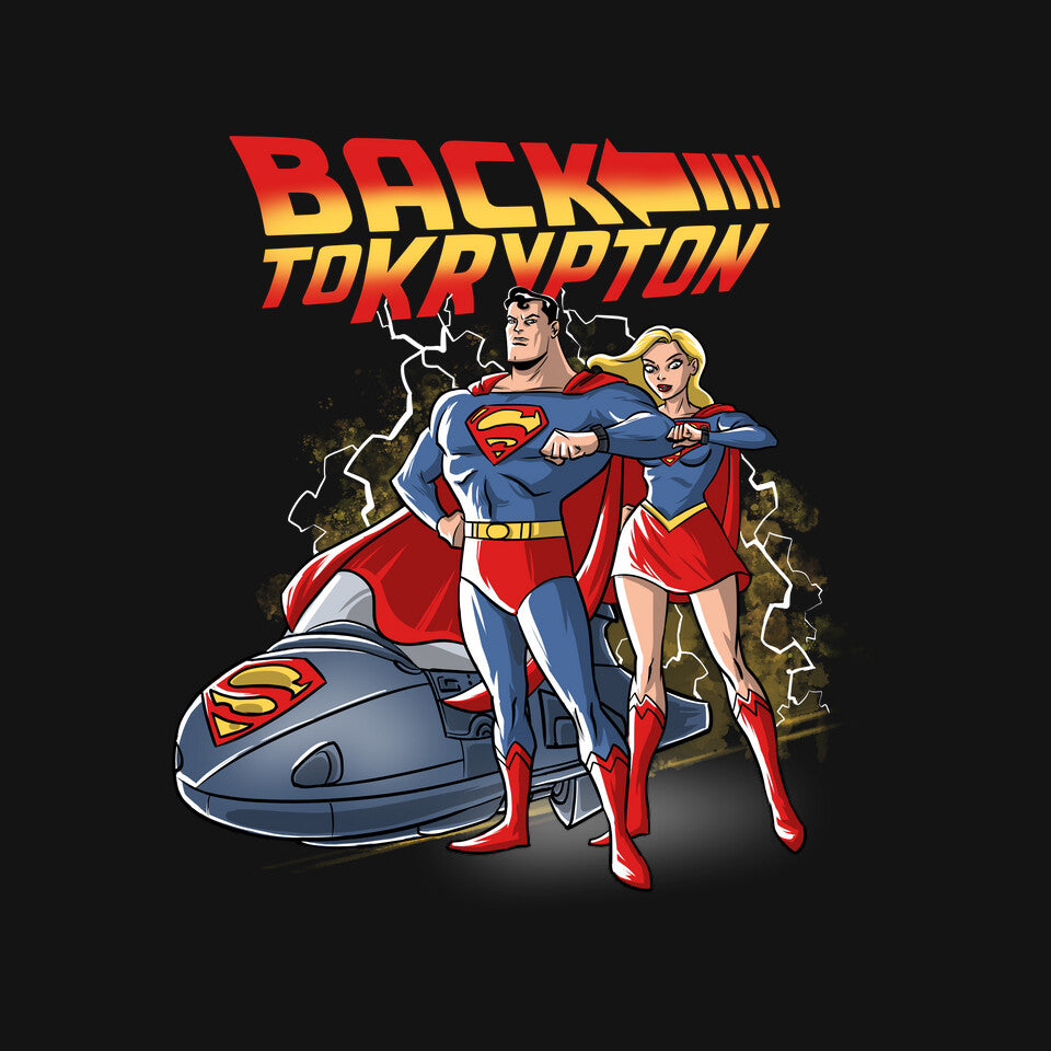 Back To Krypton – Movie Graphic T-Shirt design artwork for black graphic T-shirt