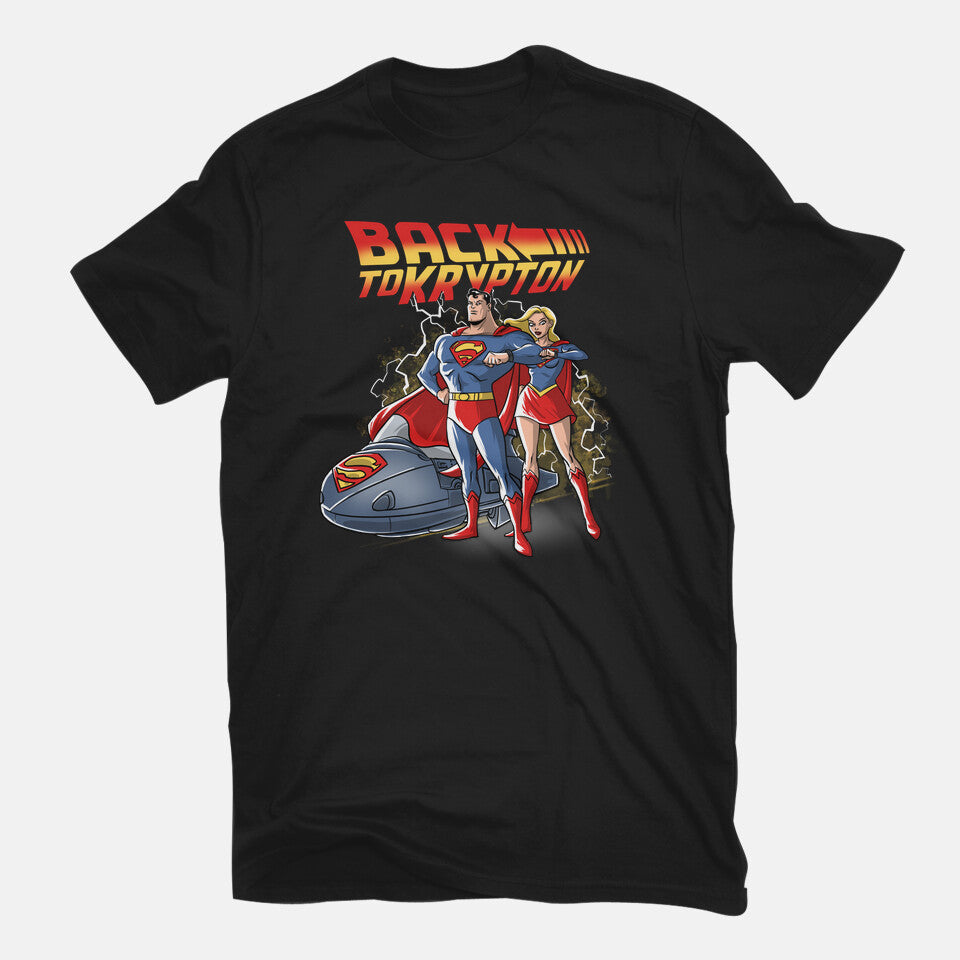 Back To Krypton – Movie Graphic T-Shirt in black, flat-lay product view