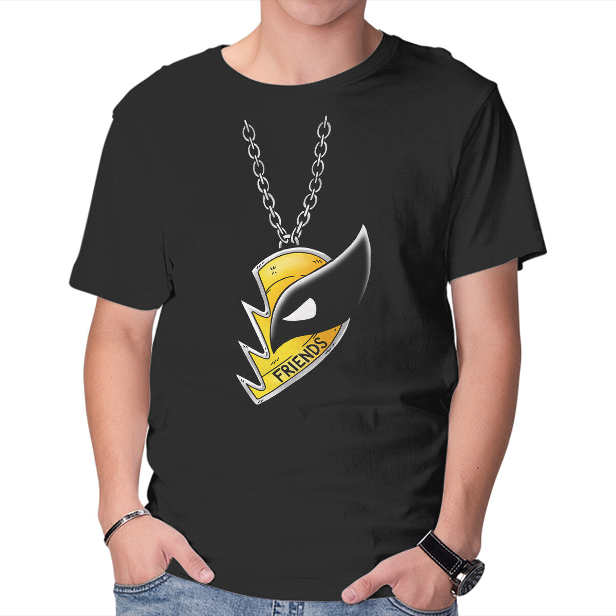 Friends Necklace – Sci-Fi Graphic T-Shirt in black, product display