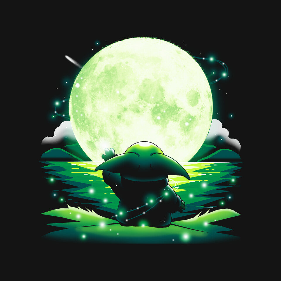 Baby Touch Moon – Sci-Fi Graphic T-Shirt design artwork for black graphic T-shirt