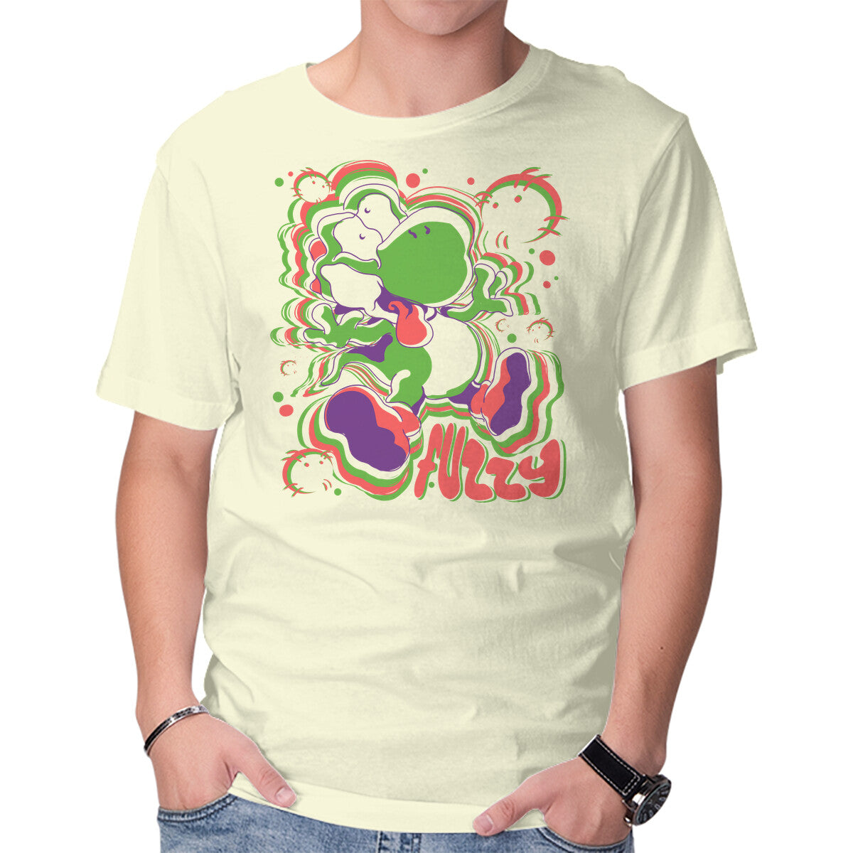Fuzzy Dino – Gaming Graphic T-Shirt