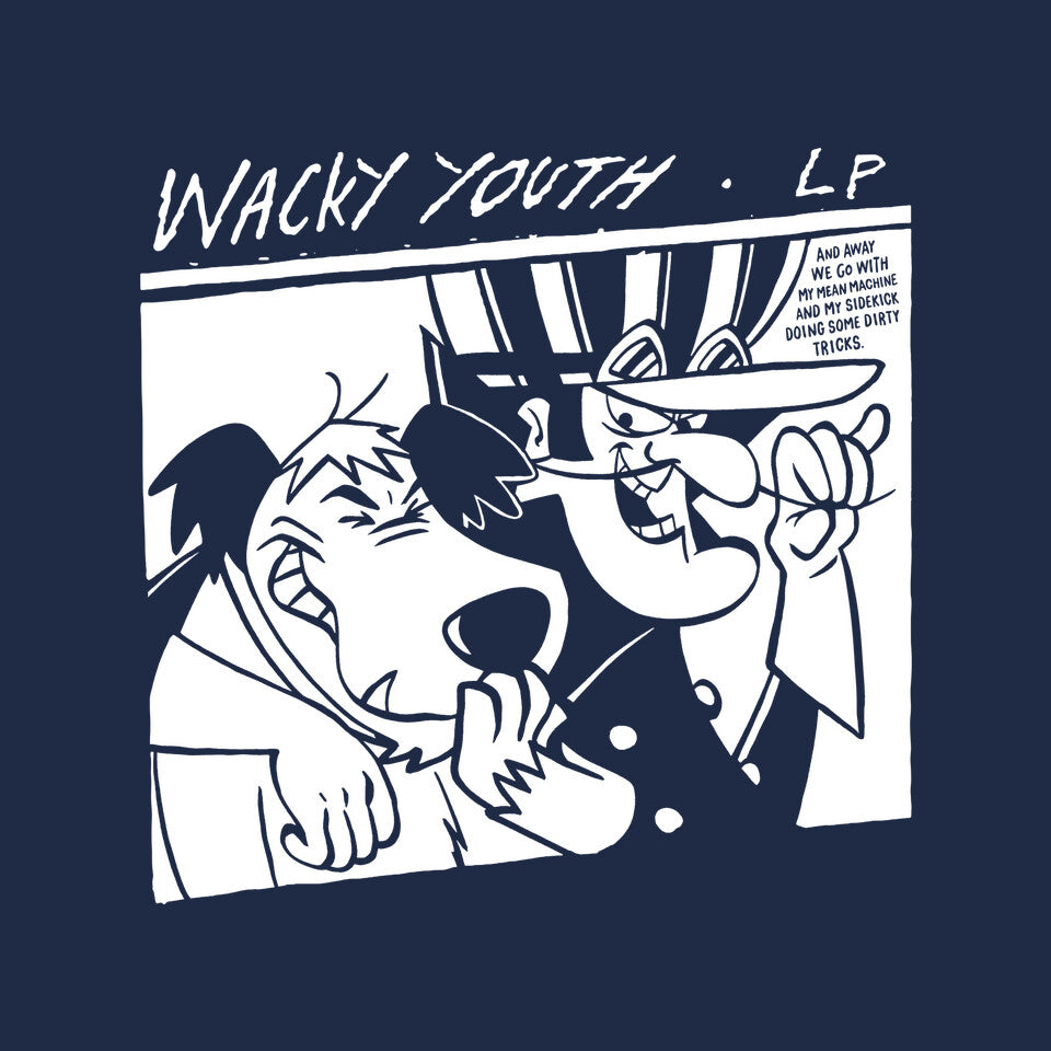 Wacky Youth – Music Graphic T-Shirt design artwork for navy graphic T-shirt