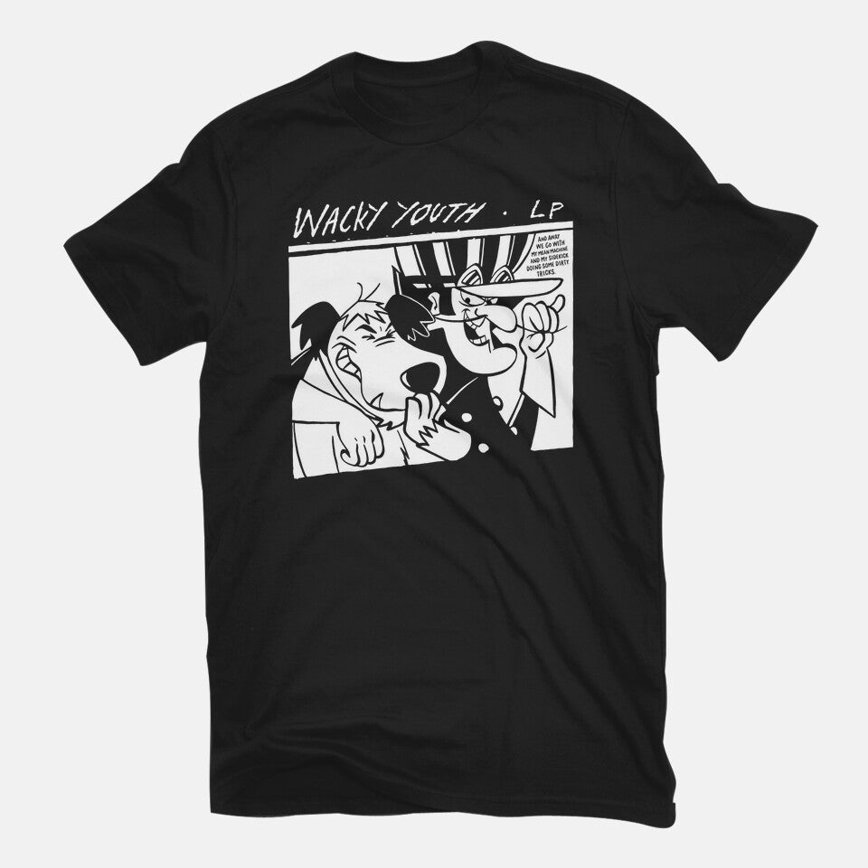 Wacky Youth – Music Graphic T-Shirt in black, flat-lay product view