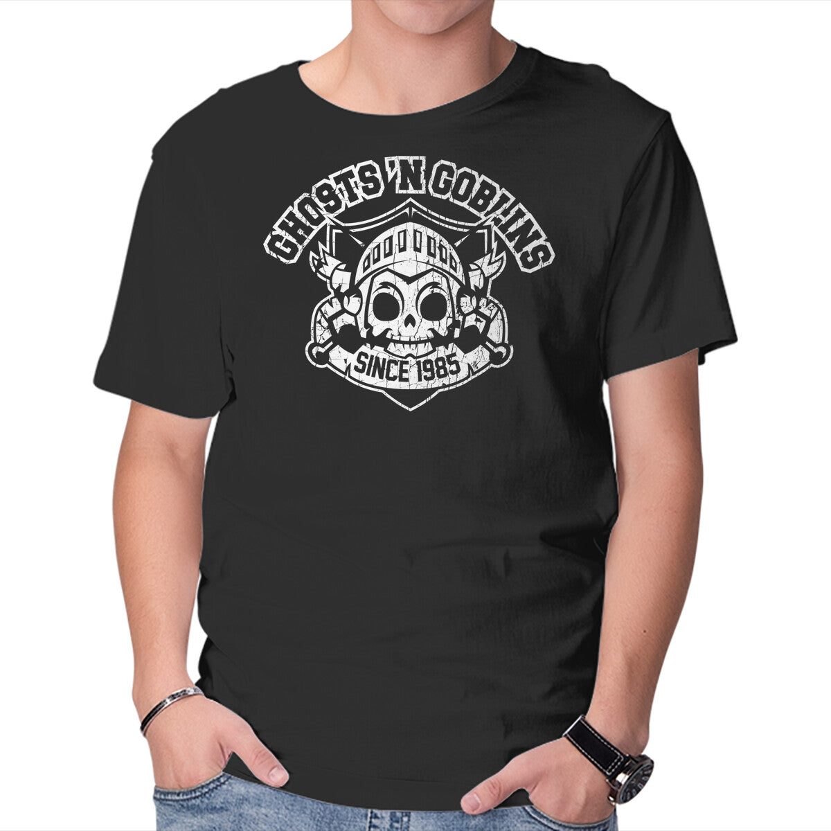 GNG1985 – Gaming Graphic T-Shirt in black, product display