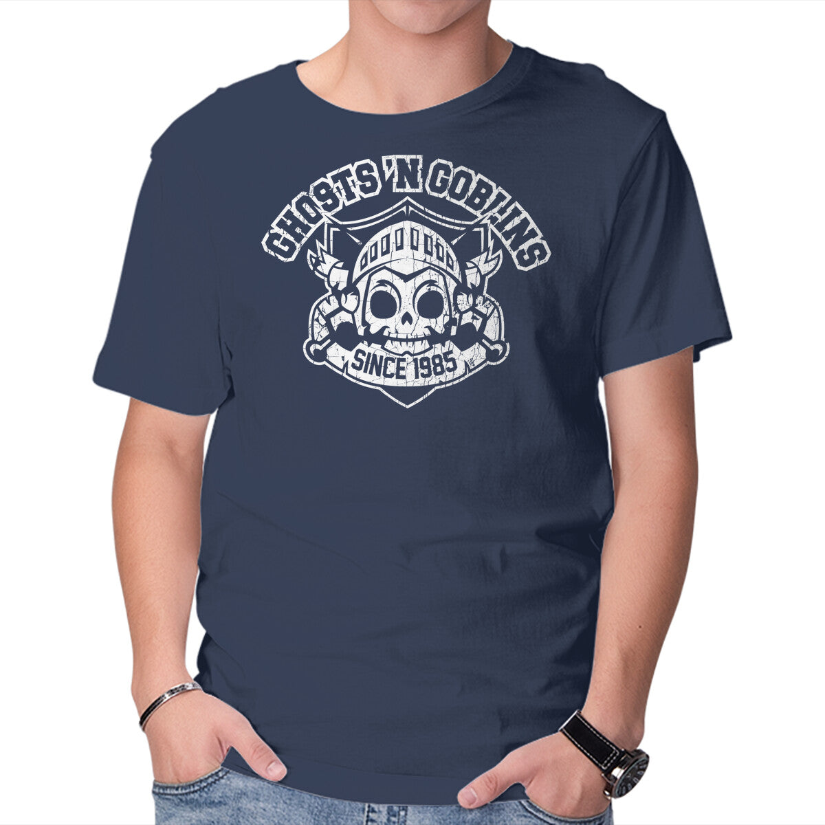 GNG1985 – Gaming Graphic T-Shirt in navy, product display