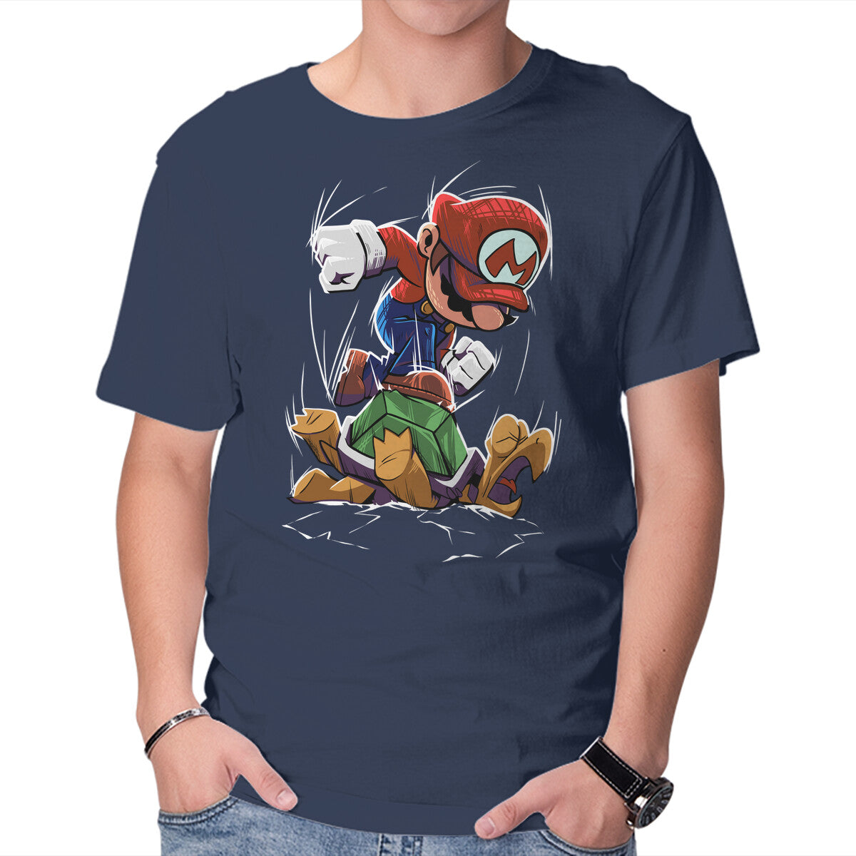 Smash Them – Gaming Graphic T-Shirt in navy, product display