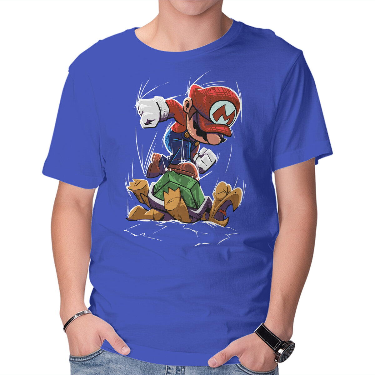 Smash Them – Gaming Graphic T-Shirt in royal blue, product display