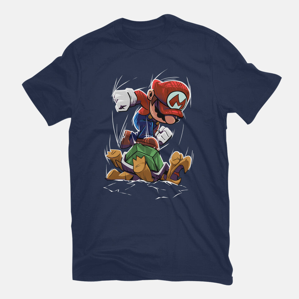 Smash Them – Gaming Graphic T-Shirt in navy, flat-lay product view