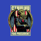 Cthulhu For President – Horror Graphic T-Shirt design artwork for royal blue graphic T-shirt