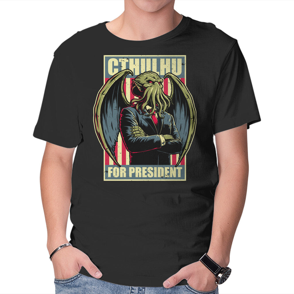 Cthulhu For President – Horror Graphic T-Shirt in black, product display