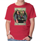 Cthulhu For President – Horror Graphic T-Shirt in red, product display