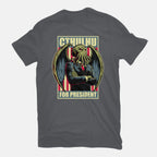 Cthulhu For President – Horror Graphic T-Shirt in charcoal, flat-lay product view