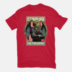 Cthulhu For President – Horror Graphic T-Shirt in red, flat-lay product view