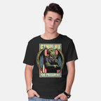 Model wearing black Cthulhu For President – Horror Graphic T-Shirt