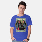 Model wearing royal blue Cthulhu For President – Horror Graphic T-Shirt