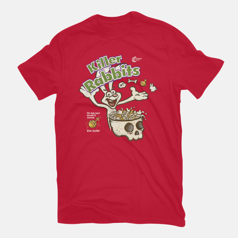 Silly Rabbit – Movie Graphic T-Shirt in red, flat-lay product view