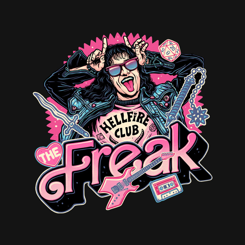 The Freak – Horror Graphic T-Shirt design artwork for black graphic T-shirt