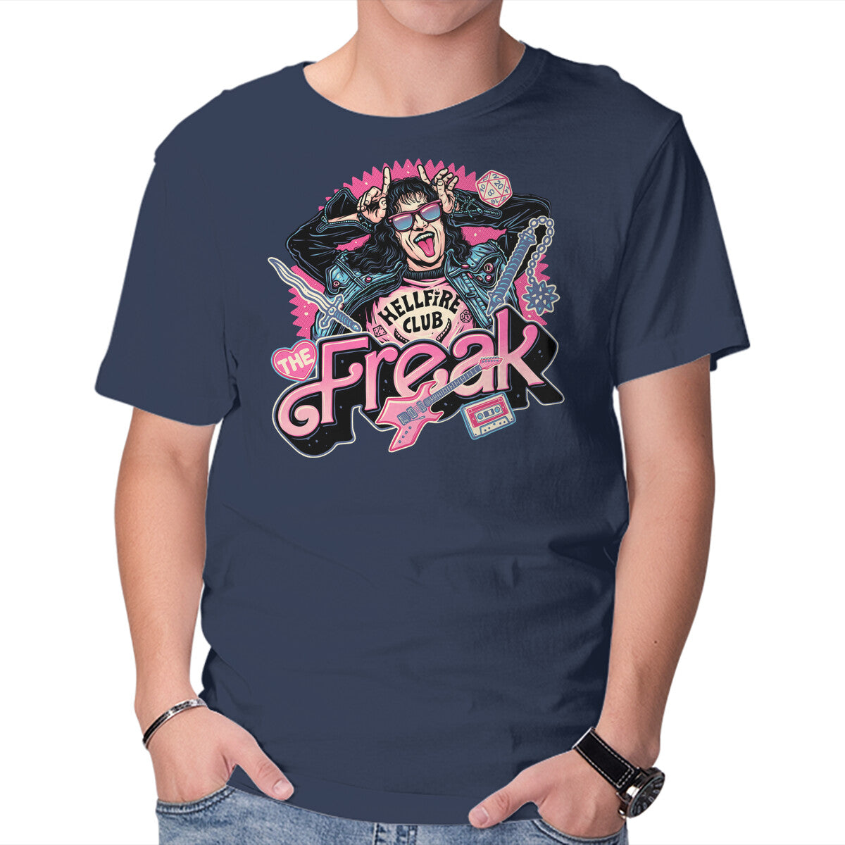 The Freak – Horror Graphic T-Shirt in navy, product display