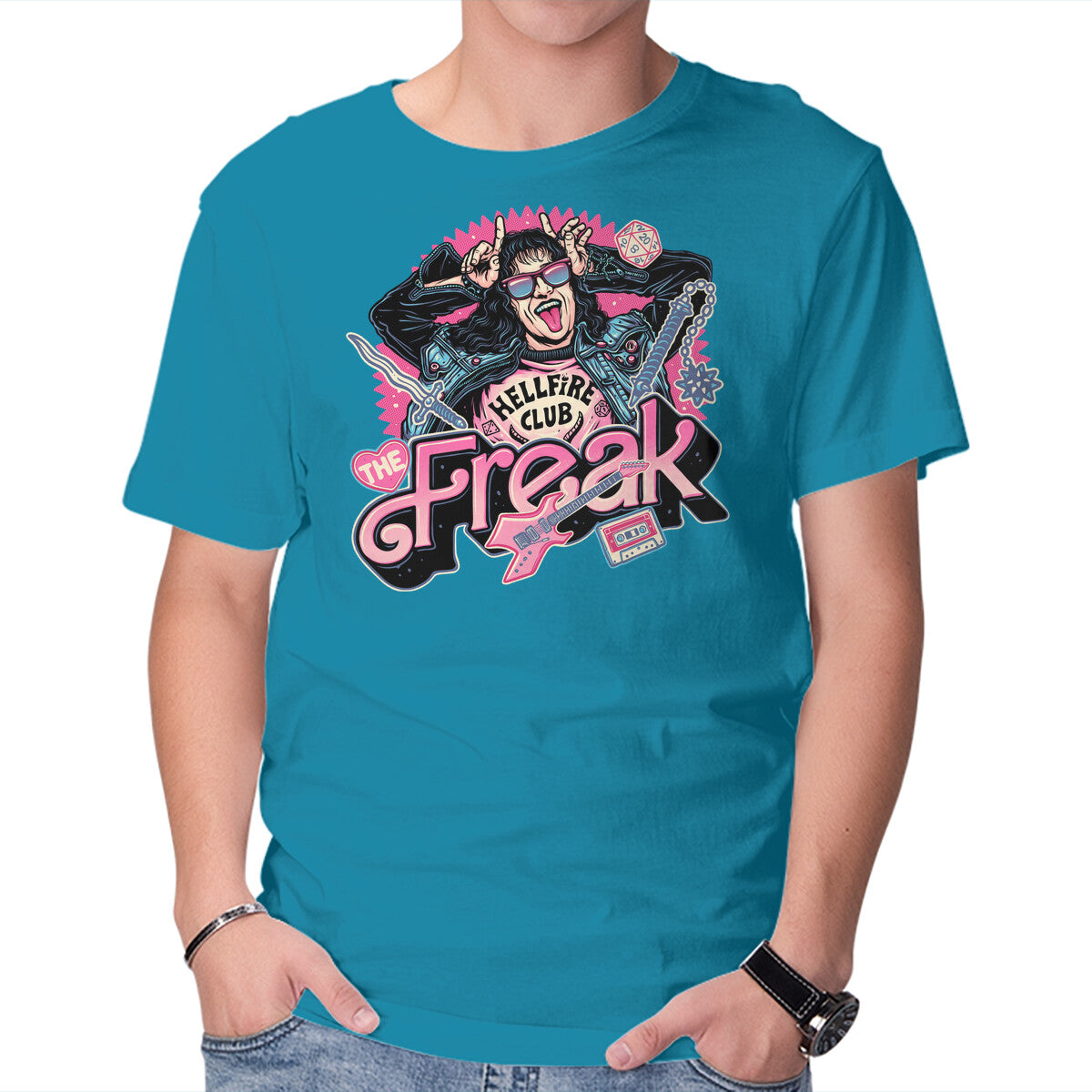 The Freak – Horror Graphic T-Shirt in turquoise, product display