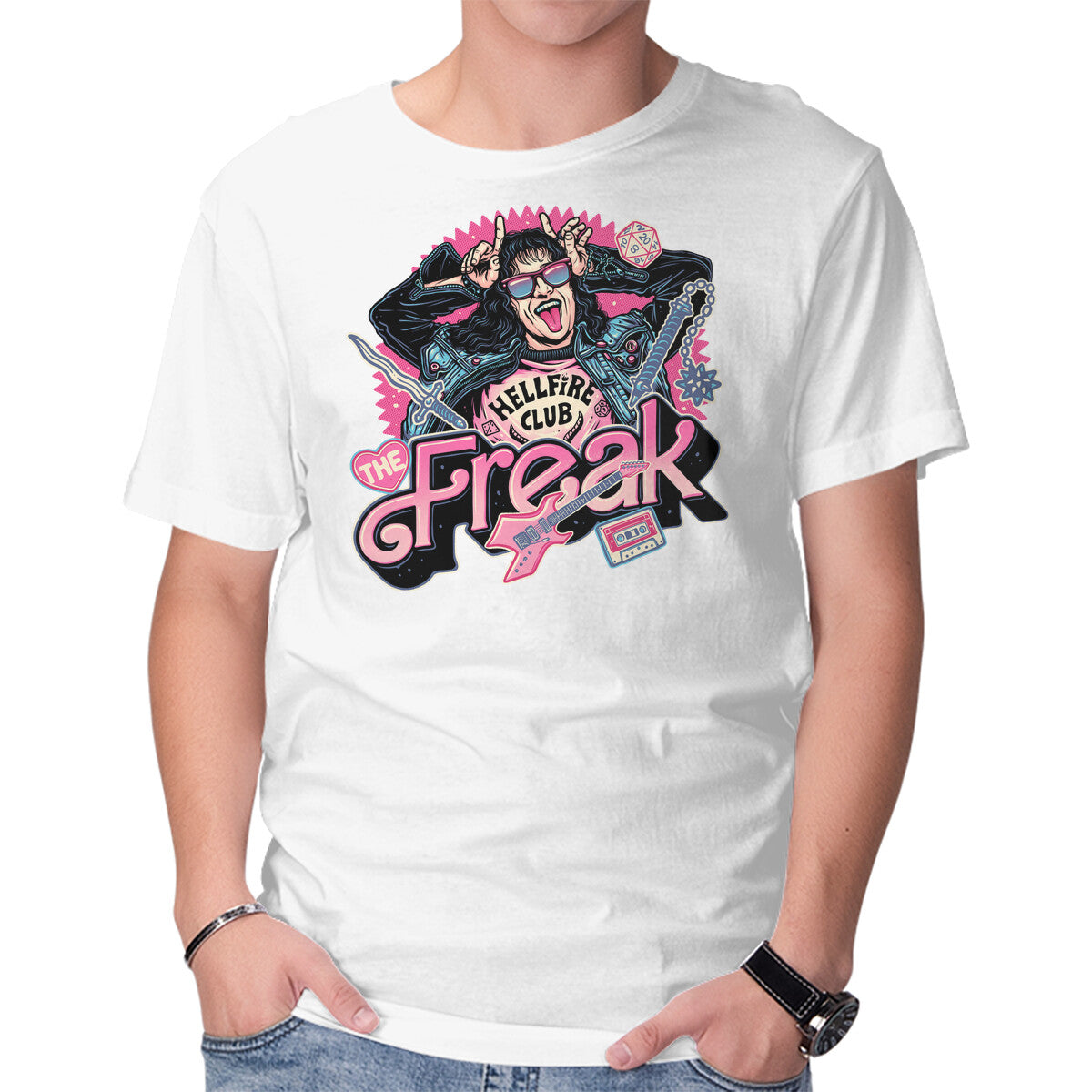 The Freak – Horror Graphic T-Shirt in white, product display