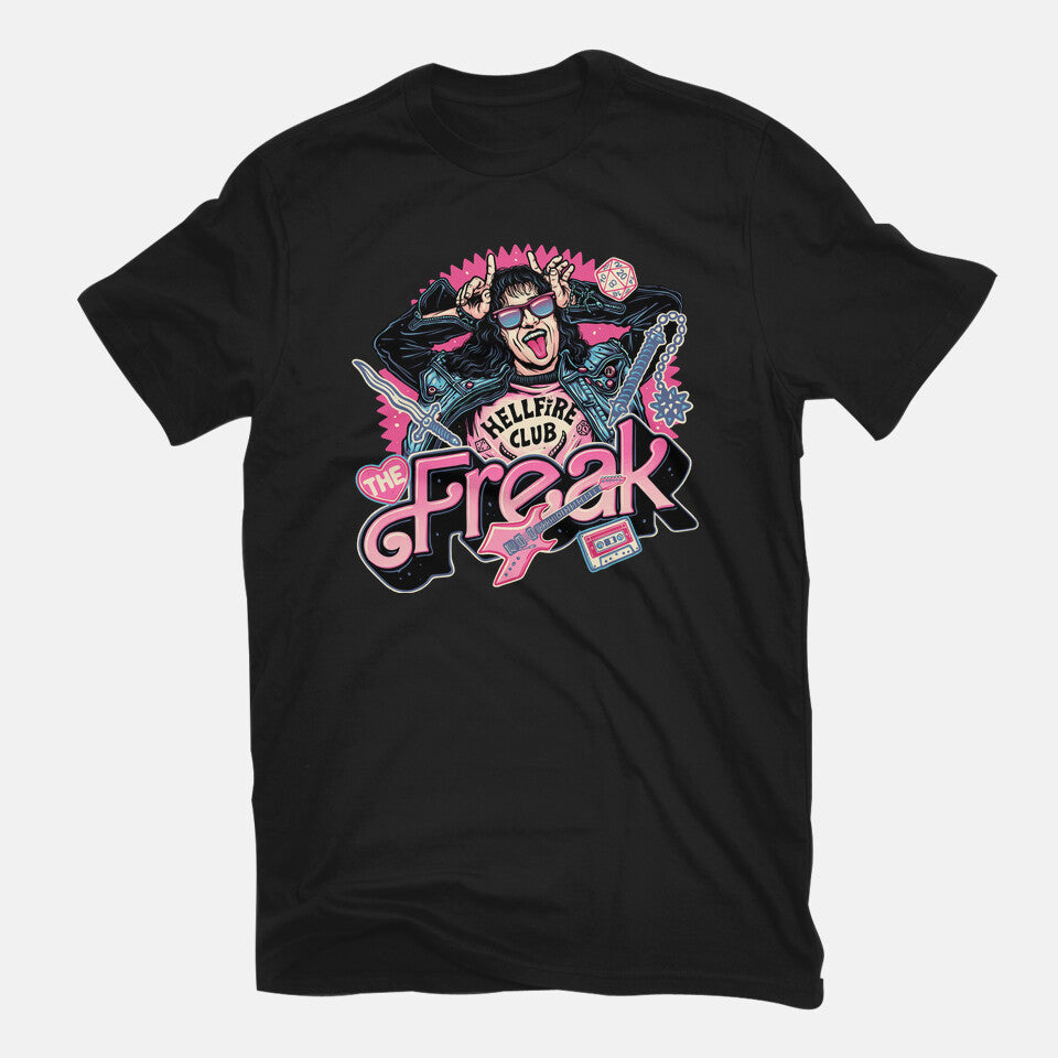 The Freak – Horror Graphic T-Shirt in black, flat-lay product view