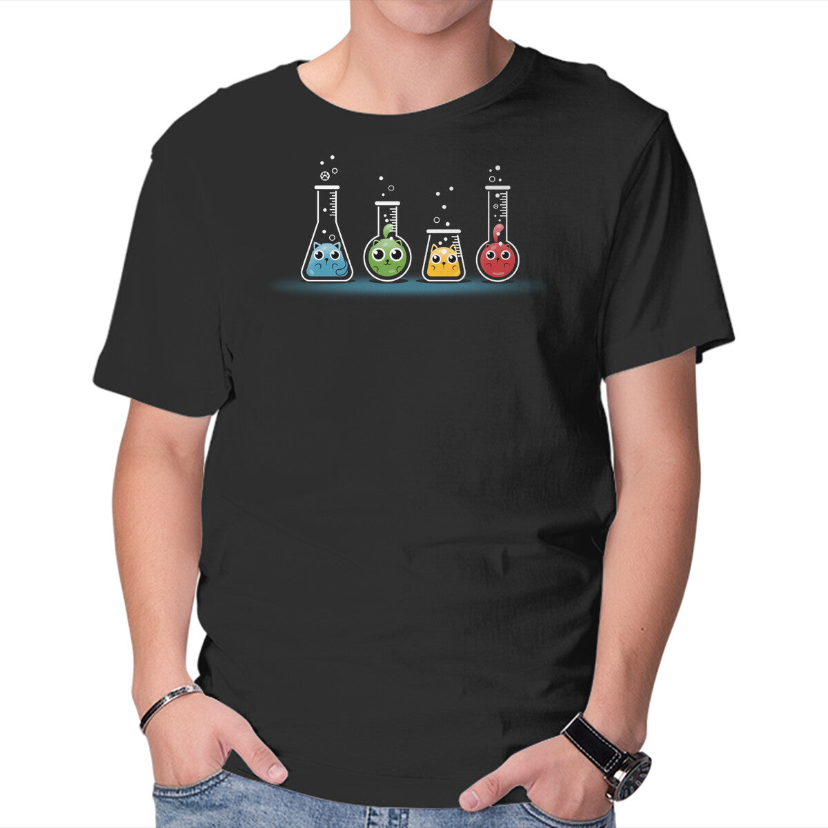 Kitty Lab – Cat Graphic T-Shirt in black, product display