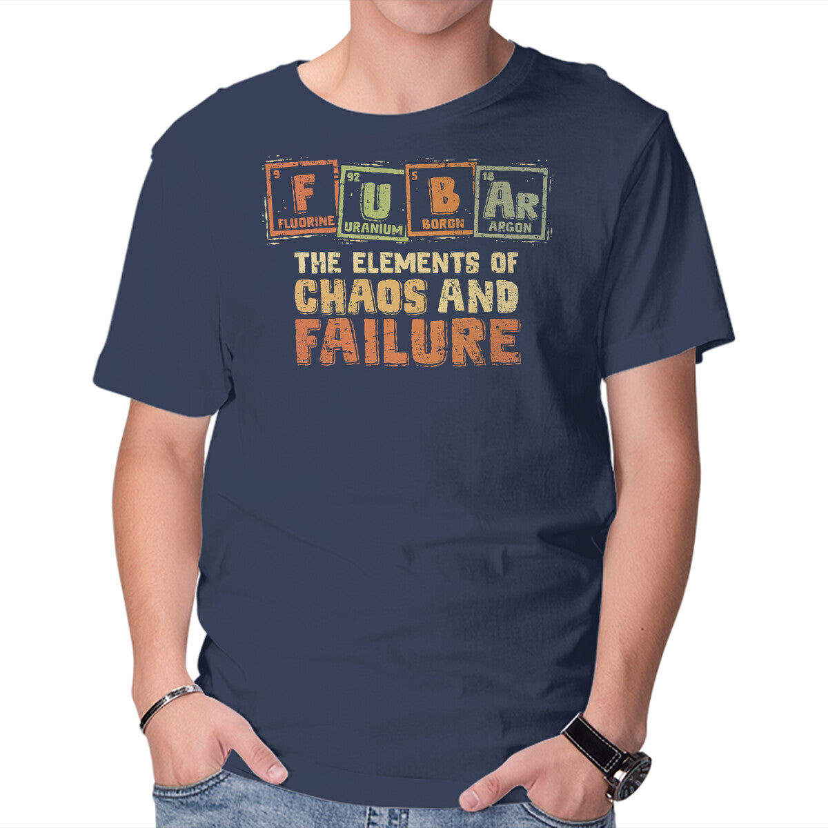 The Elements Of Chaos And Failure Graphic T-Shirt in navy, product display