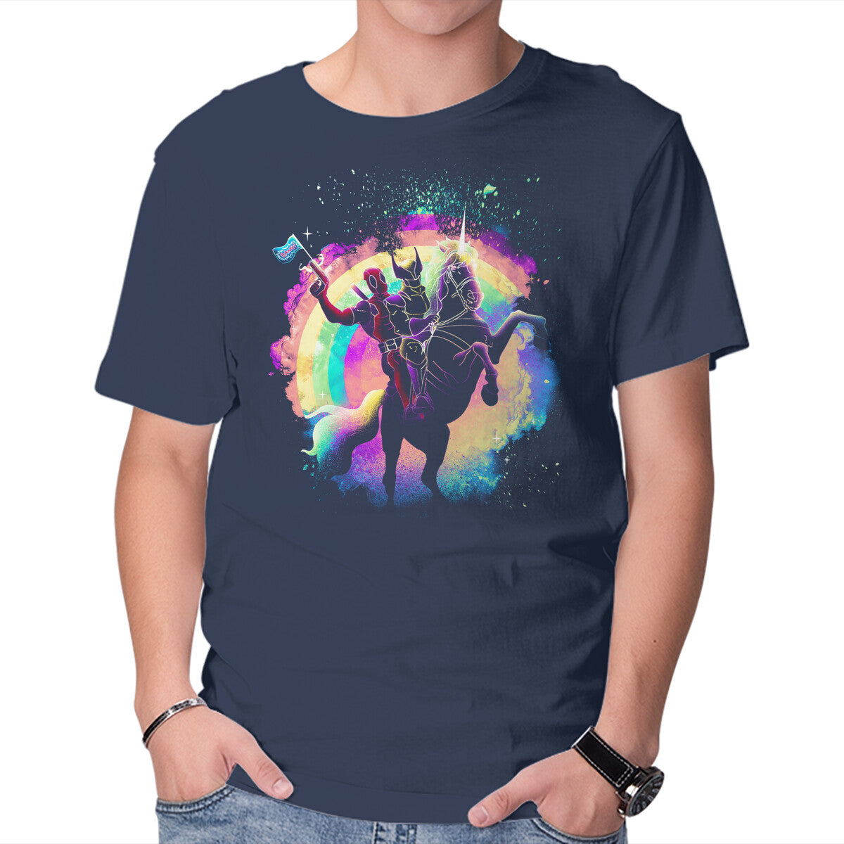 Merc Unicorn – Movie Graphic T-Shirt in navy, product display