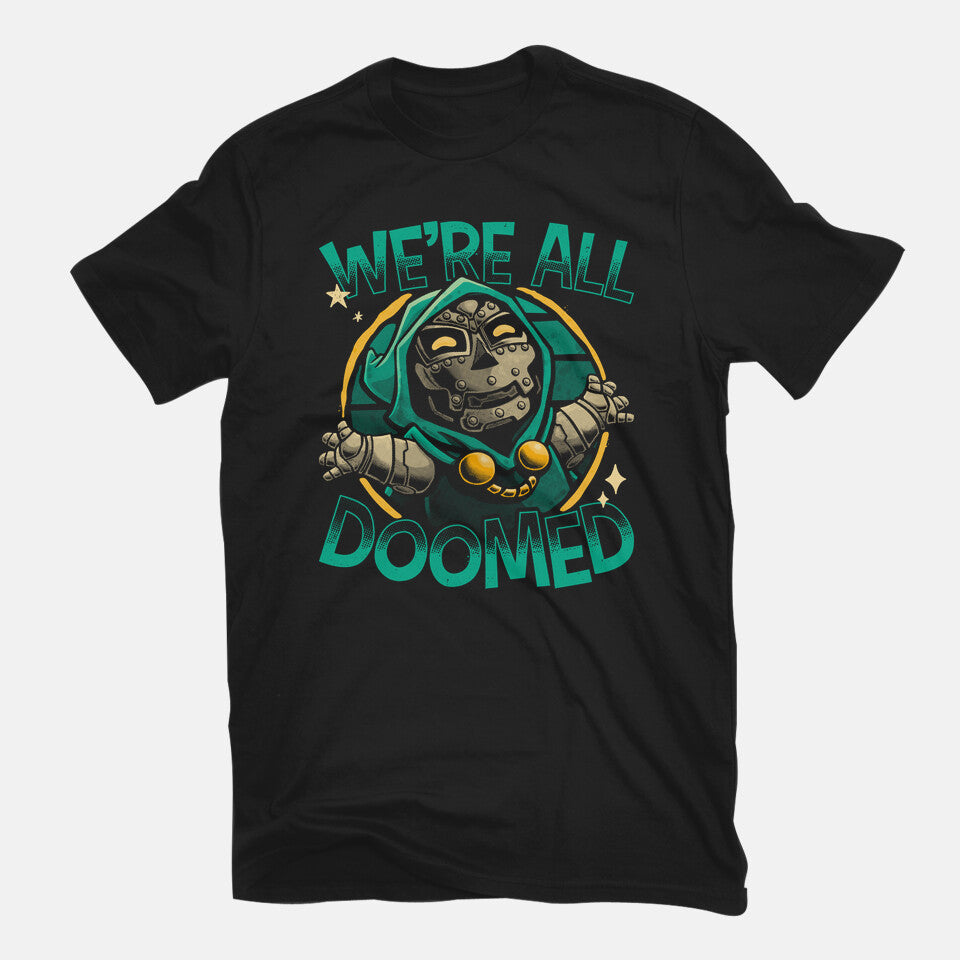 All Doomed – Fantasy Graphic T-Shirt in black, flat-lay product view