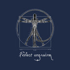 Perfect Organism – Sci-Fi Graphic T-Shirt design artwork for navy graphic T-shirt
