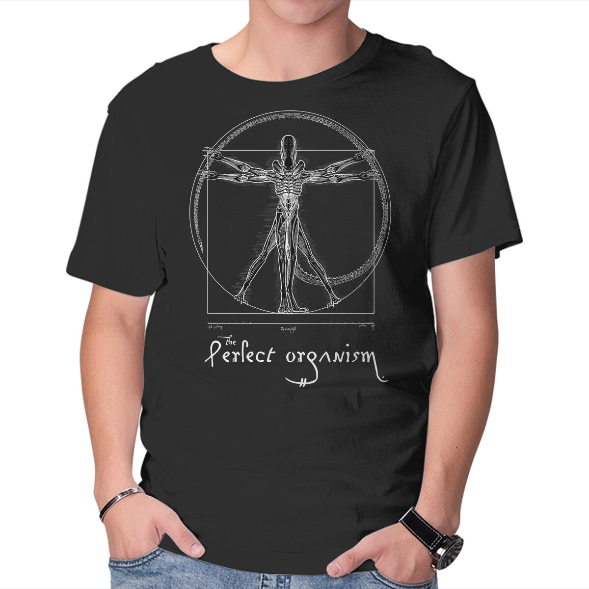 Perfect Organism – Sci-Fi Graphic T-Shirt in black, product display