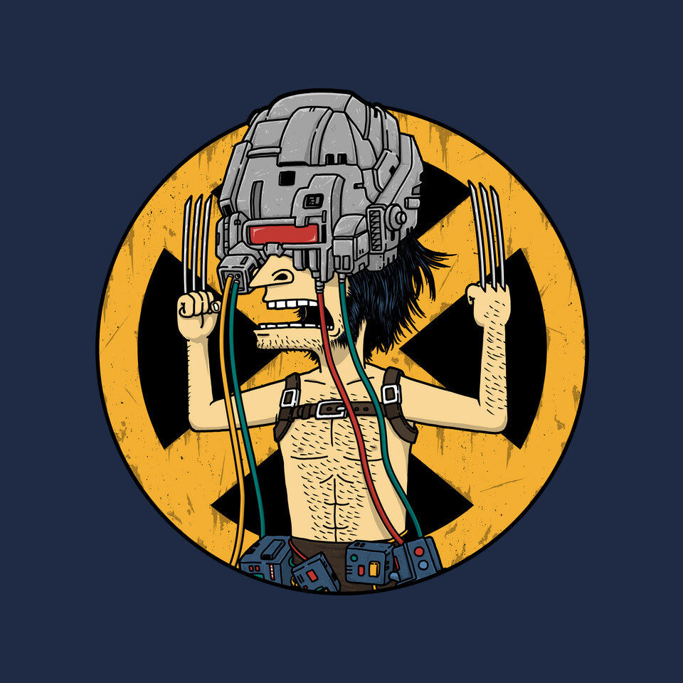 Weaponholio-X – Funny Graphic T-Shirt design artwork for navy graphic T-shirt