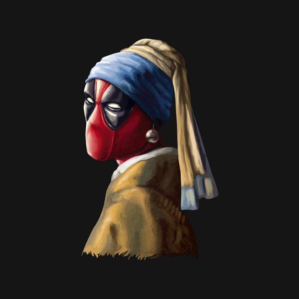 Hero With A Pearl Earring – Movie Graphic T-Shirt design artwork for black graphic T-shirt