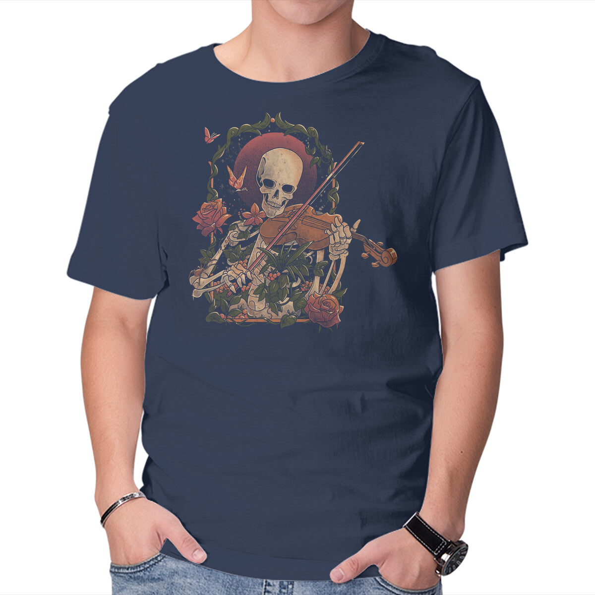 Death Song – Halloween Graphic T-Shirt in navy, product display