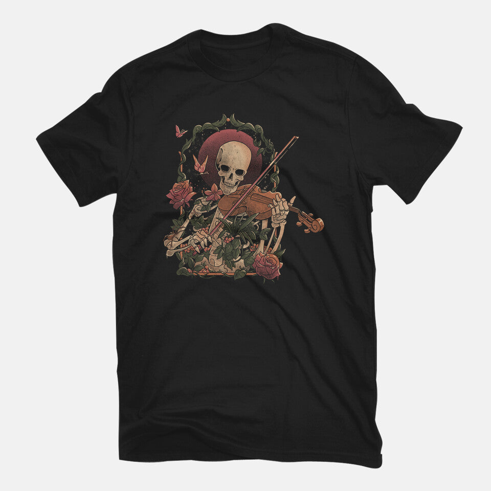 Death Song – Halloween Graphic T-Shirt in black, flat-lay product view