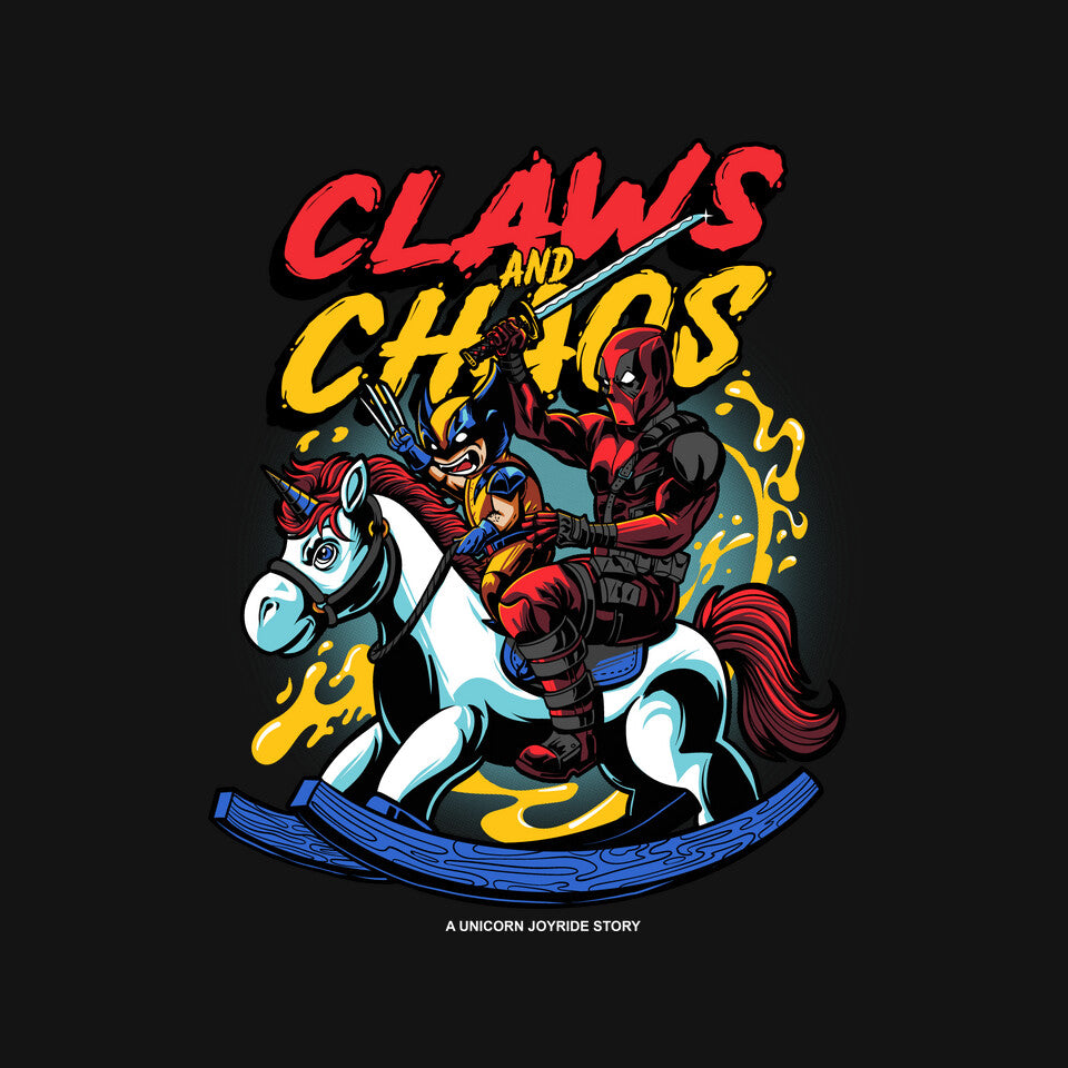 Unicorn Shenigans – Movie Graphic T-Shirt design artwork for black graphic T-shirt