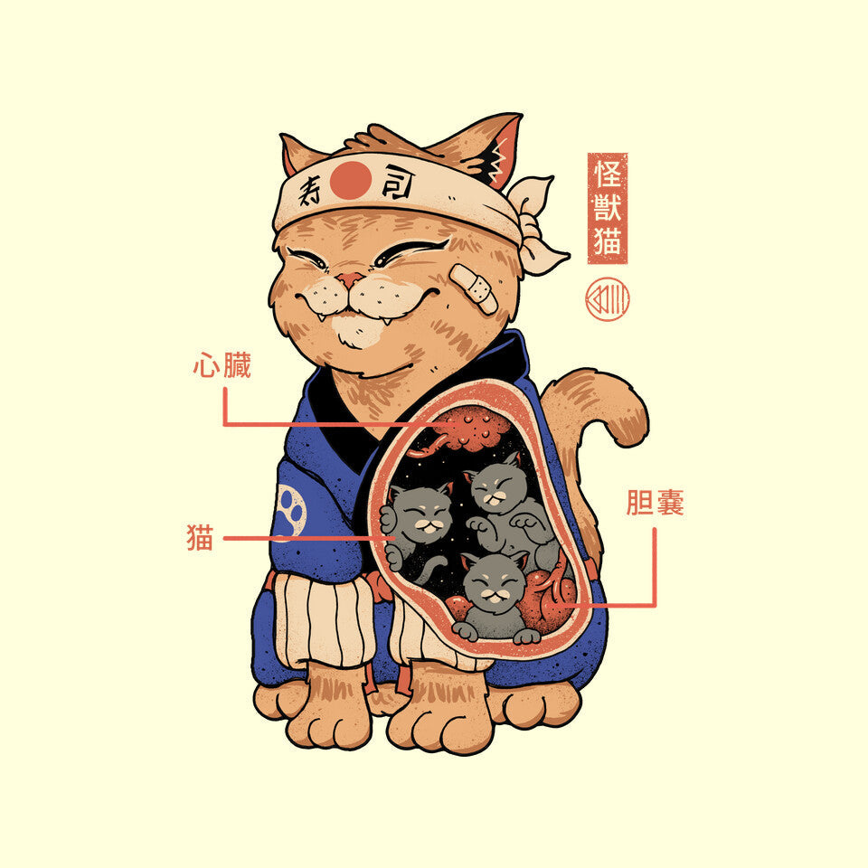 X-Ray Kaiju Cat – Cat Graphic T-Shirt