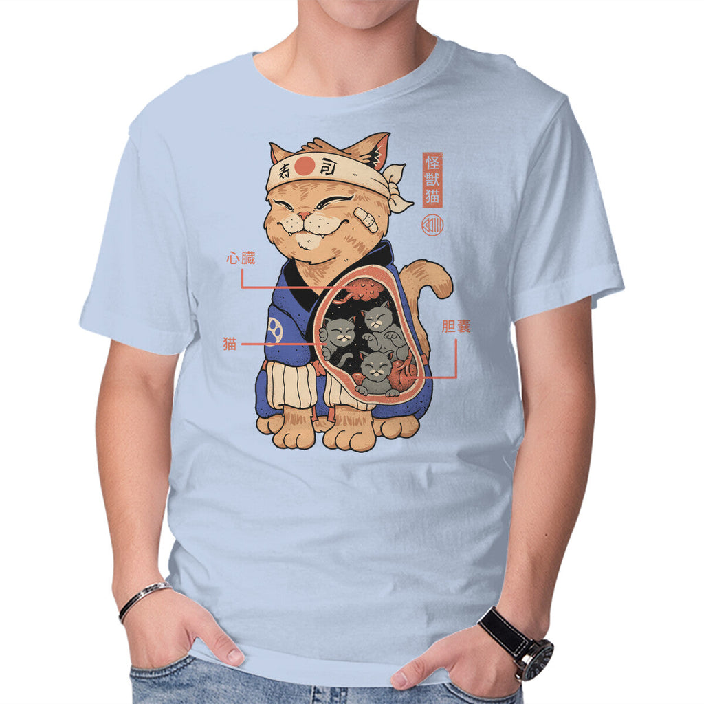 X-Ray Kaiju Cat – Cat Graphic T-Shirt in blue, product display
