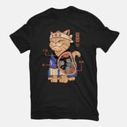 X-Ray Kaiju Cat – Cat Graphic T-Shirt in black, flat-lay product view